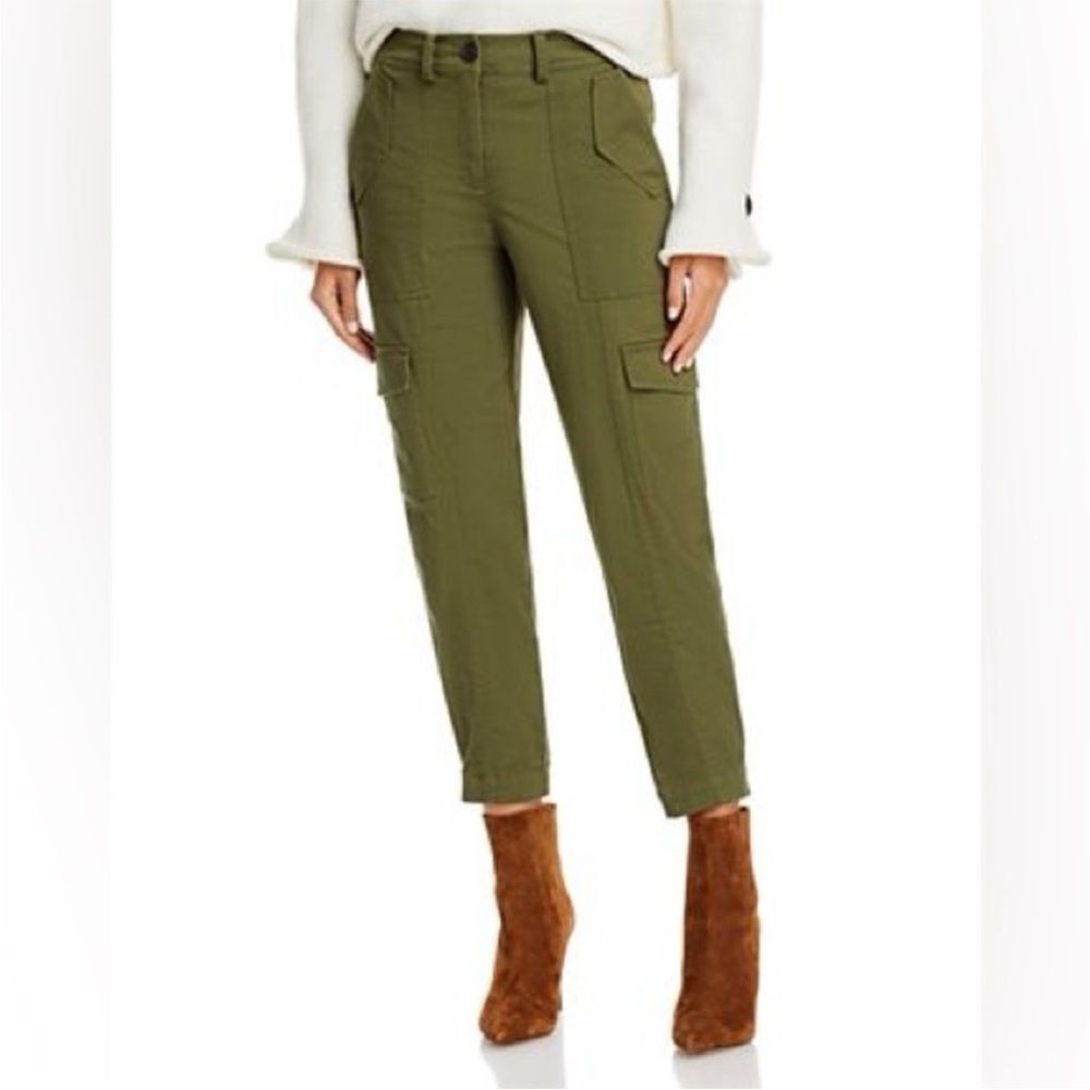 Jason Wu Army Green Khaki Cargo Utility Cropped High Rise Pants- Size Small
